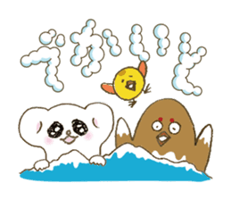 Funny grouse parent-child & cute ermine sticker #2668709