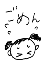 Japanese apple girl sticker #2669199