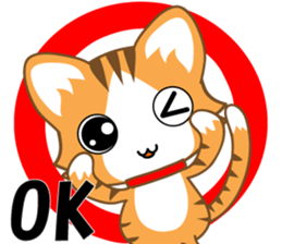 A pleasant red-mackerel-tabby cat sticker #2674572