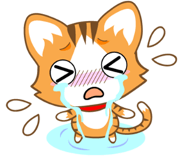 A pleasant red-mackerel-tabby cat sticker #2674588