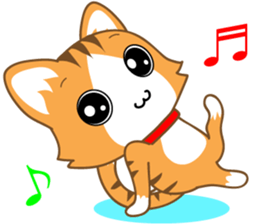 A pleasant red-mackerel-tabby cat sticker #2674603