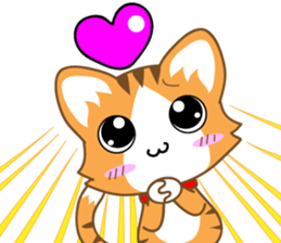 A pleasant red-mackerel-tabby cat sticker #2674604