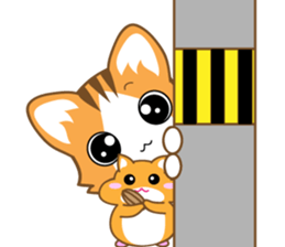 A pleasant red-mackerel-tabby cat sticker #2674607