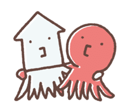 Squid&Octopus-ver.o sticker #2675297
