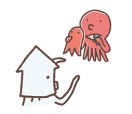 Squid&Octopus-ver.o sticker #2675308