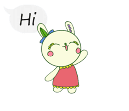 The rabbit of a red eye (English ver.1) sticker #2675411