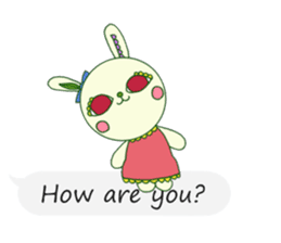 The rabbit of a red eye (English ver.1) sticker #2675412