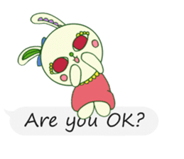 The rabbit of a red eye (English ver.1) sticker #2675419