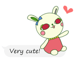 The rabbit of a red eye (English ver.1) sticker #2675427