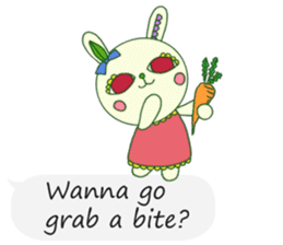 The rabbit of a red eye (English ver.1) sticker #2675435