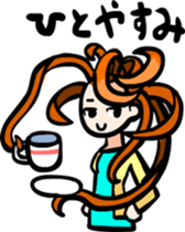 Hair long woman sticker sticker #2681988