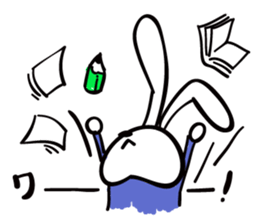 Rabbit who is studying for an exam. sticker #2684343