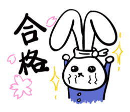 Rabbit who is studying for an exam. sticker #2684348