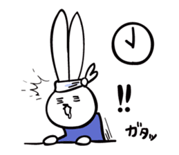 Rabbit who is studying for an exam. sticker #2684349