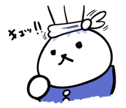 Rabbit who is studying for an exam. sticker #2684353