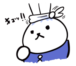 Rabbit who is studying for an exam. sticker #2684353