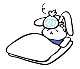 Rabbit who is studying for an exam. sticker #2684356