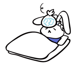 Rabbit who is studying for an exam. sticker #2684356