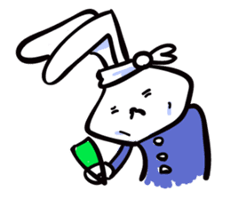Rabbit who is studying for an exam. sticker #2684357