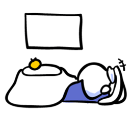 Rabbit who is studying for an exam. sticker #2684360