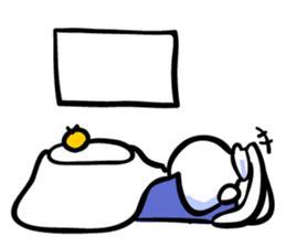 Rabbit who is studying for an exam. sticker #2684360