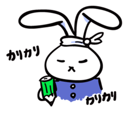 Rabbit who is studying for an exam. sticker #2684361