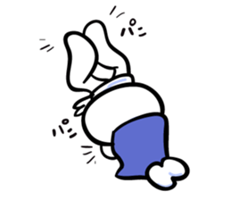 Rabbit who is studying for an exam. sticker #2684372