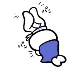 Rabbit who is studying for an exam. sticker #2684372