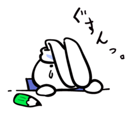 Rabbit who is studying for an exam. sticker #2684373