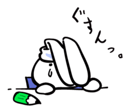 Rabbit who is studying for an exam. sticker #2684373