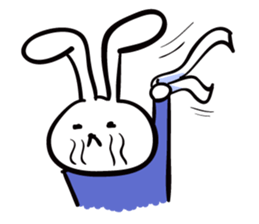 Rabbit who is studying for an exam. sticker #2684377