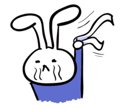 Rabbit who is studying for an exam. sticker #2684377