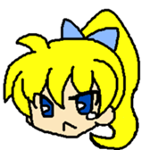 ribbon little girl sticker #2685658