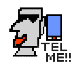 Moai of pixel art sticker #2685773