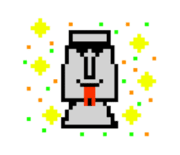 Moai of pixel art sticker #2685777