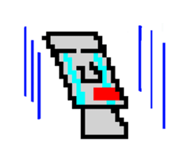Moai of pixel art sticker #2685782