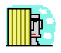 Moai of pixel art sticker #2685784