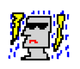 Moai of pixel art sticker #2685785