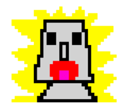 Moai of pixel art sticker #2685792