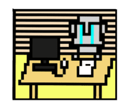 Moai of pixel art sticker #2685802