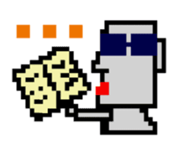 Moai of pixel art sticker #2685806