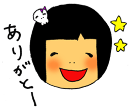 kokeshi girl sticker #2688174