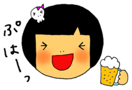 kokeshi girl sticker #2688198