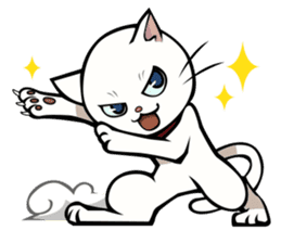 White cat & sometimes chick sticker #2689696