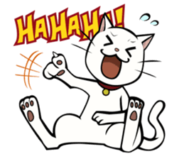 White cat & sometimes chick sticker #2689698