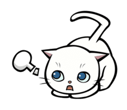 White cat & sometimes chick sticker #2689715
