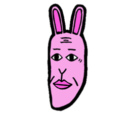 Funny middle-aged rabbit. sticker #2690215