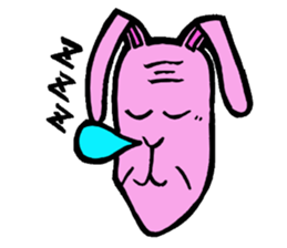 Funny middle-aged rabbit. sticker #2690216