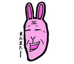 Funny middle-aged rabbit. sticker #2690218