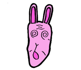 Funny middle-aged rabbit. sticker #2690222